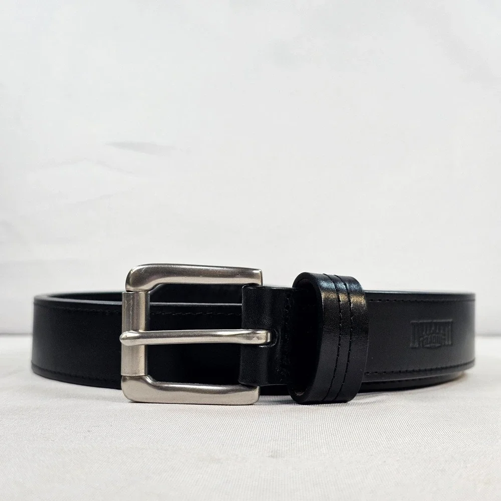 Duluth Trading Co Mens Black Leather Belt Solid Brass Buckle Size‎ 36 20345